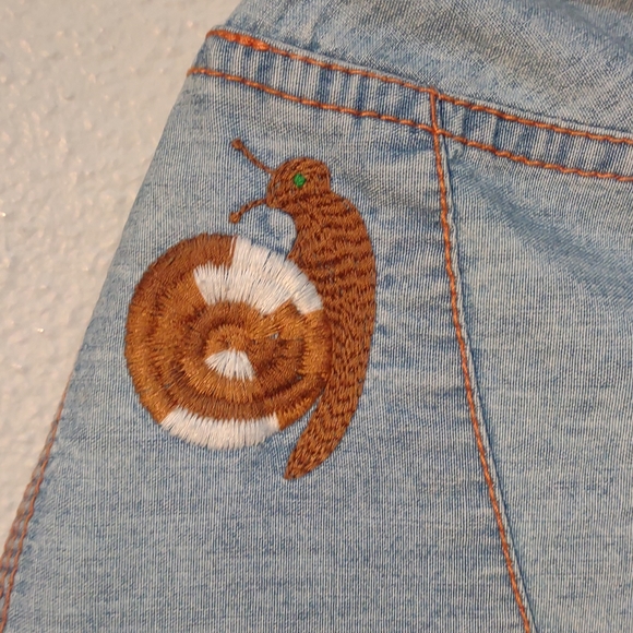 Lucky Brand RARE Dungarees Denim western shirt snap buttons jeans - Picture 10 of 11